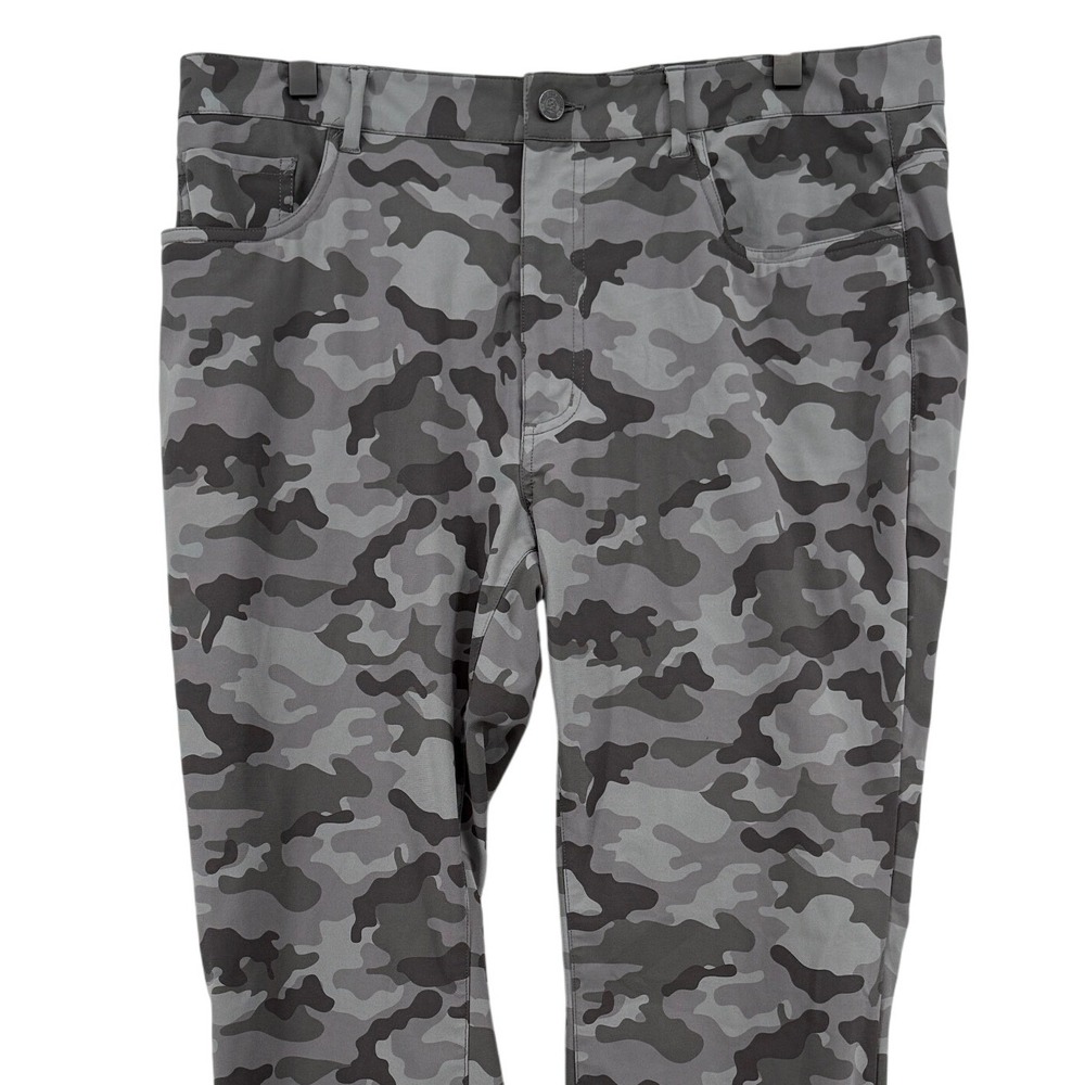 G/FORE Tour 5 Pocket Straight Leg Golf Pants Charcoal Camo Men 35x32 Performance - Picture 2 of 8